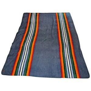 Pendleton Sherpa Fleece Blanket Huge 114"x‎ 92" Serape Stripe Multi Color